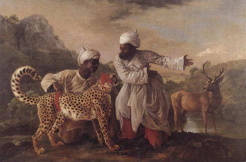 George Stubbs Cheetah and Stag with Two Indians France oil painting art